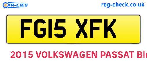FG15XFK are the vehicle registration plates.