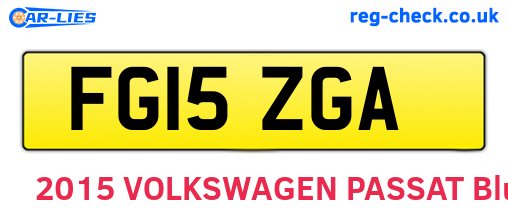 FG15ZGA are the vehicle registration plates.