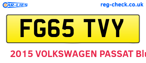 FG65TVY are the vehicle registration plates.