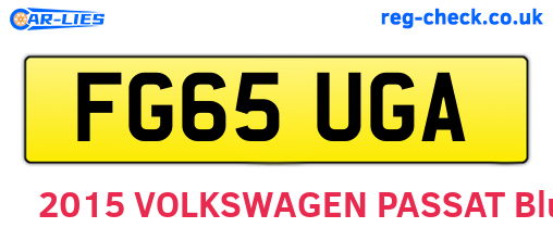 FG65UGA are the vehicle registration plates.