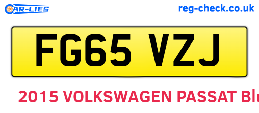 FG65VZJ are the vehicle registration plates.