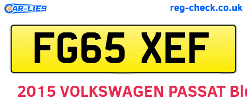 FG65XEF are the vehicle registration plates.