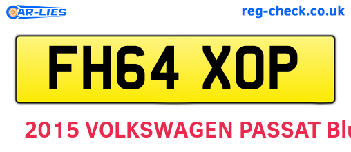 FH64XOP are the vehicle registration plates.