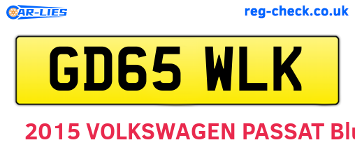 GD65WLK are the vehicle registration plates.