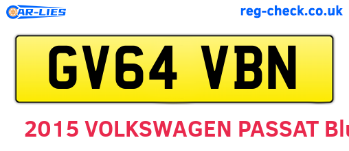 GV64VBN are the vehicle registration plates.