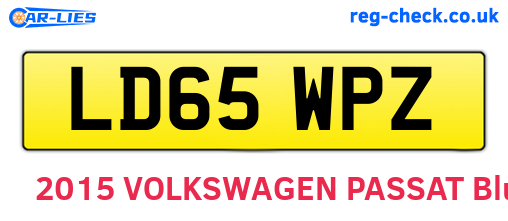 LD65WPZ are the vehicle registration plates.