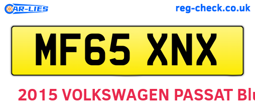 MF65XNX are the vehicle registration plates.
