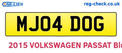 MJ04DOG are the vehicle registration plates.