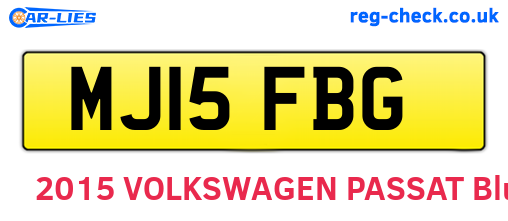 MJ15FBG are the vehicle registration plates.