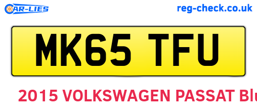 MK65TFU are the vehicle registration plates.