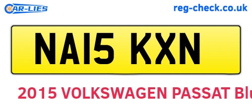 NA15KXN are the vehicle registration plates.