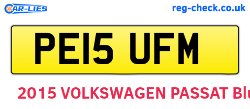 PE15UFM are the vehicle registration plates.