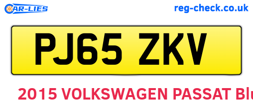 PJ65ZKV are the vehicle registration plates.
