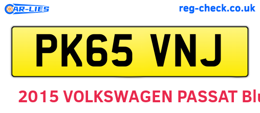 PK65VNJ are the vehicle registration plates.