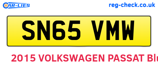 SN65VMW are the vehicle registration plates.