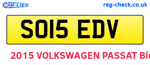 SO15EDV are the vehicle registration plates.