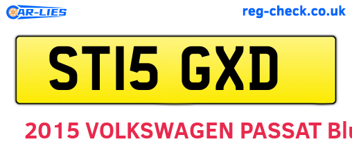 ST15GXD are the vehicle registration plates.