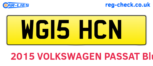 WG15HCN are the vehicle registration plates.