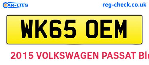 WK65OEM are the vehicle registration plates.