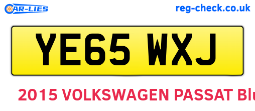 YE65WXJ are the vehicle registration plates.