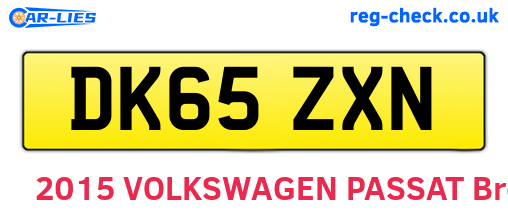 DK65ZXN are the vehicle registration plates.