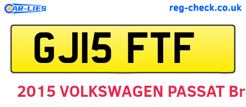 GJ15FTF are the vehicle registration plates.