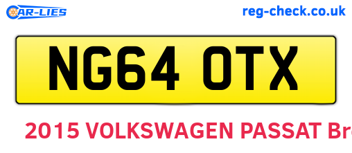 NG64OTX are the vehicle registration plates.