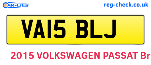 VA15BLJ are the vehicle registration plates.