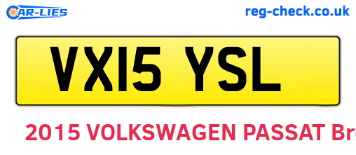 VX15YSL are the vehicle registration plates.