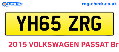 YH65ZRG are the vehicle registration plates.