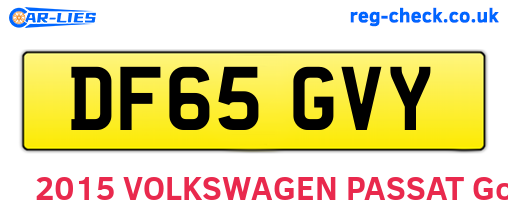 DF65GVY are the vehicle registration plates.