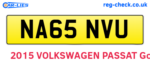NA65NVU are the vehicle registration plates.