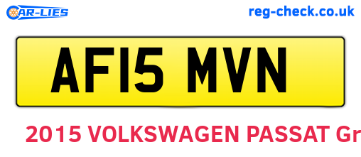 AF15MVN are the vehicle registration plates.