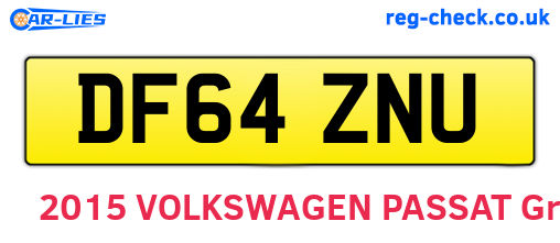 DF64ZNU are the vehicle registration plates.