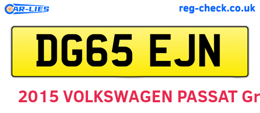 DG65EJN are the vehicle registration plates.