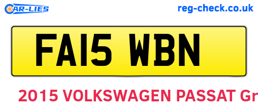 FA15WBN are the vehicle registration plates.