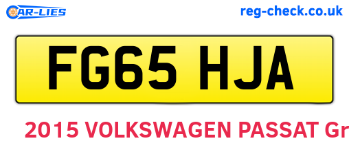 FG65HJA are the vehicle registration plates.