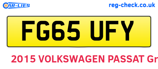 FG65UFY are the vehicle registration plates.