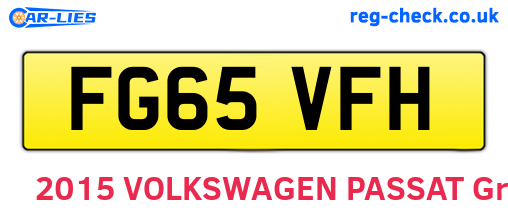 FG65VFH are the vehicle registration plates.