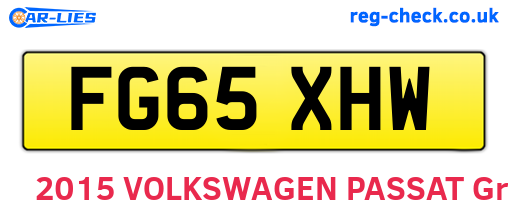 FG65XHW are the vehicle registration plates.