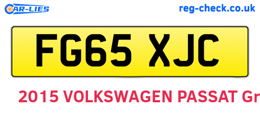 FG65XJC are the vehicle registration plates.