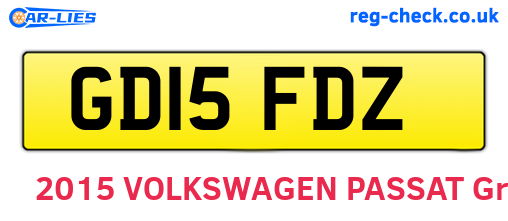 GD15FDZ are the vehicle registration plates.