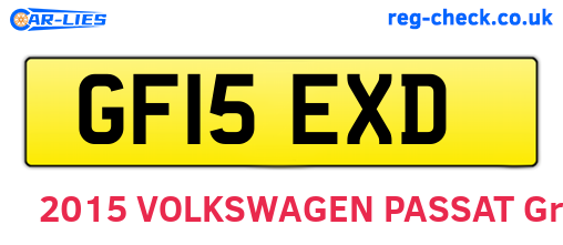 GF15EXD are the vehicle registration plates.