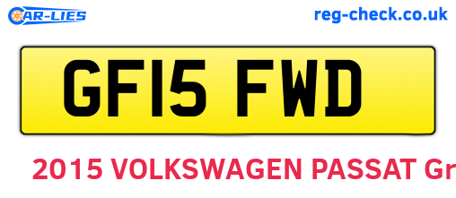 GF15FWD are the vehicle registration plates.