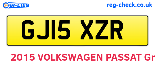 GJ15XZR are the vehicle registration plates.