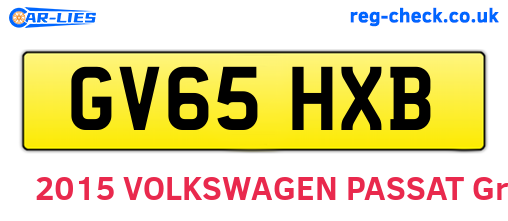 GV65HXB are the vehicle registration plates.