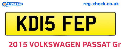KD15FEP are the vehicle registration plates.