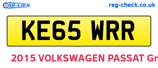 KE65WRR are the vehicle registration plates.