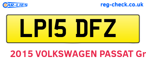 LP15DFZ are the vehicle registration plates.