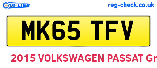 MK65TFV are the vehicle registration plates.